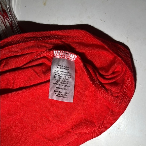 Red Crop Tee with White Accents - Picture 4 of 4